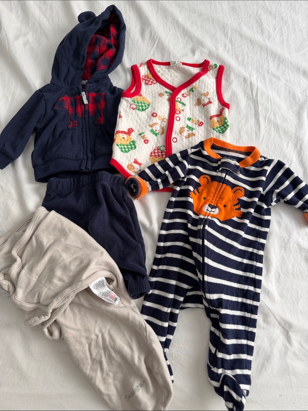 Kids Navy & White Striped winter bundle size newborn